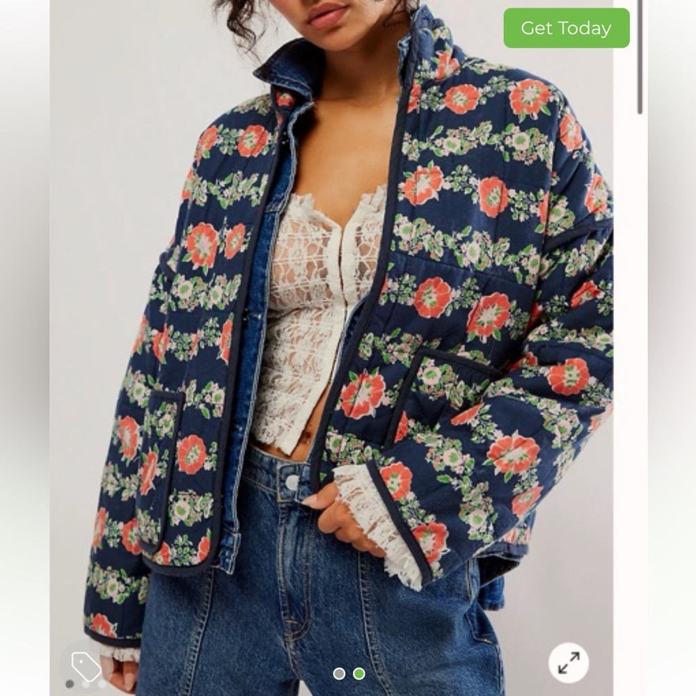 Free People Floral Quilted Jacket